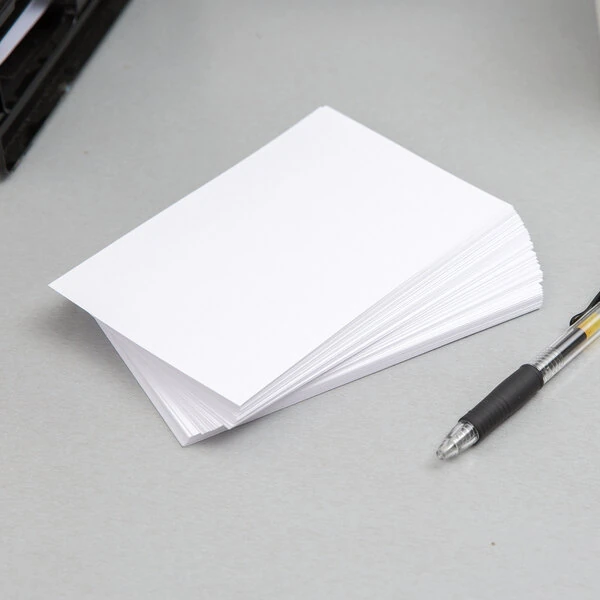 Oxford OXF 40EE 4" x 6" White Unruled Index Card - 100/Pack