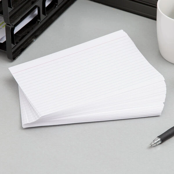 Oxford OXF 51EE 5" x 8" White Ruled Index Card - 100/Pack