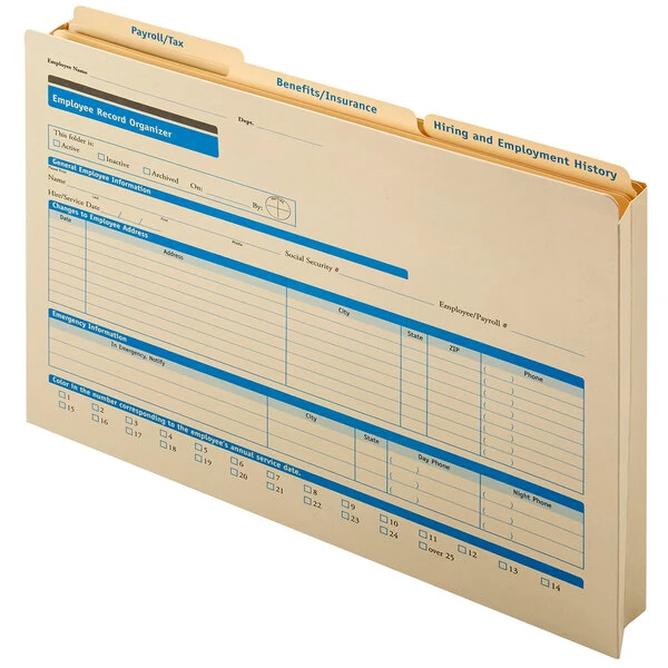 ComplyRight Employee Record Organizer Folders - 3/Set