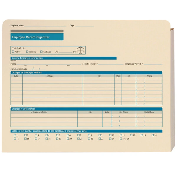 ComplyRight Expandable Employee Record Organizer - 25/Pack