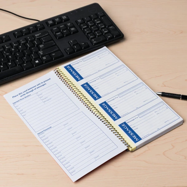 Adams ABF SC1153WS Write 'n Stick 2 3/4" x 4 3/4" Two-Part Carbonless Phone Message Pad