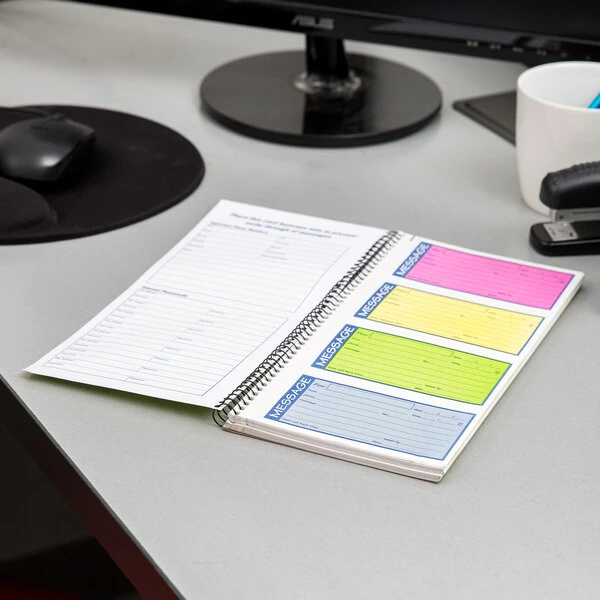 Adams SC1153RB 2-Part Carbonless Wire Bound Phone Message Book with 200 Forms