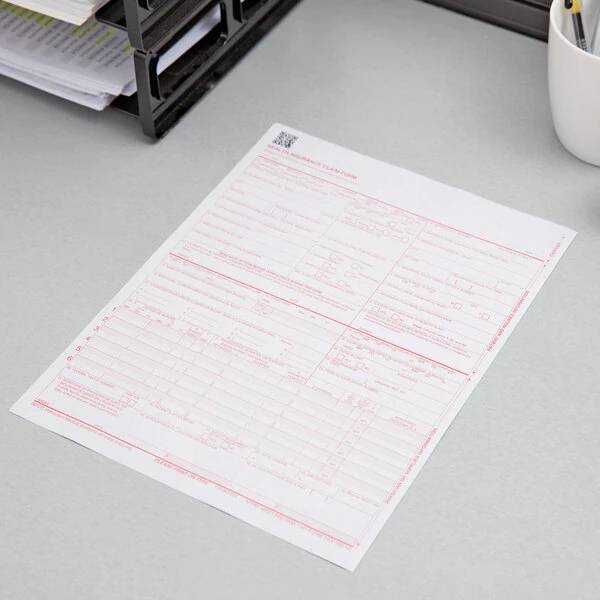 Tops TOP 50126RV 8 1/2" x 11" CMS-1500 Centers for Medicare and Medicaid Services Form - 500/Pack