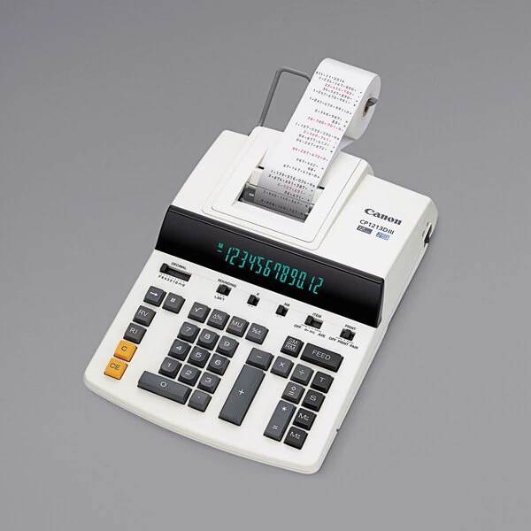 Canon 9933B001 CP1213DIII 12-Digit Black/Red Two-Color Heavy-Duty Commercial Desktop Printing Calculator - 4.8 Lines per Second