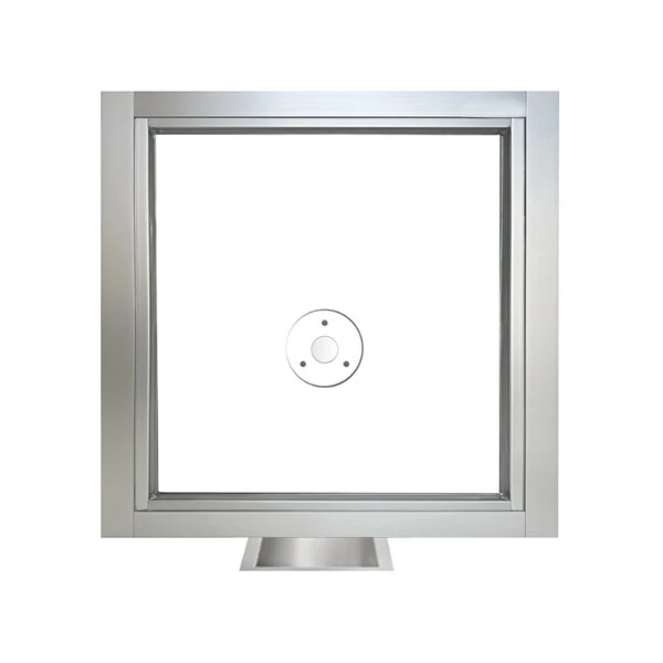 Ready Access 50336202 Model 503 36" x 4 1/2" x 33 3/4" Silver Teller / Cashier Window with 3/4" Level 1 Bullet-Resistant Glass