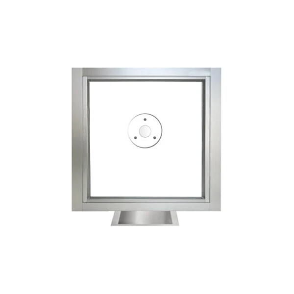 Ready Access 50348202 Model 503 48" x 4 1/2" x 45 3/4" Silver Teller / Cashier Window with 3/4" Level 1 Bullet-Resistant Glass