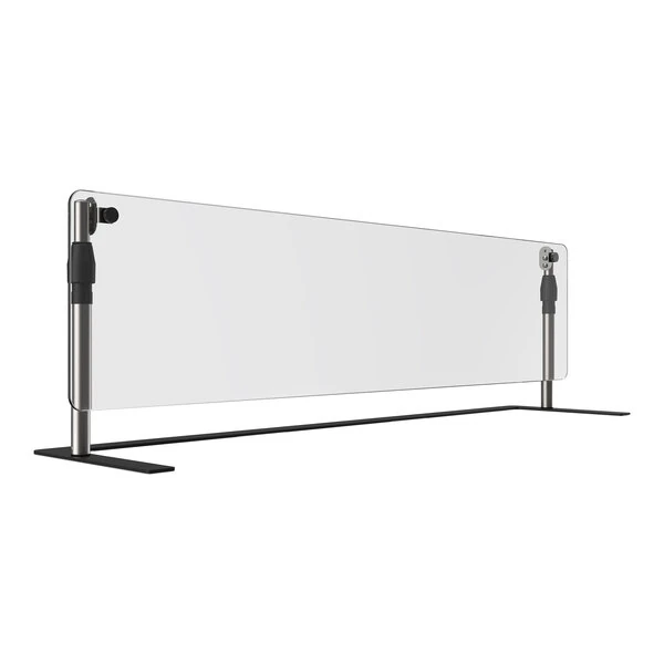 Vollrath MB60FLAT 60" Adjustable Acrylic Breath Guard with Portable Freestanding Base