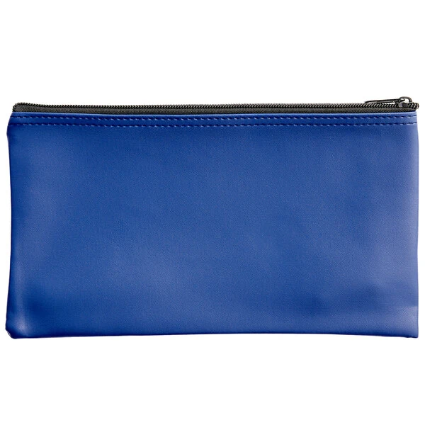Controltek USA 530979 11" x 6" Blue Vinyl Zippered Bank Wallet