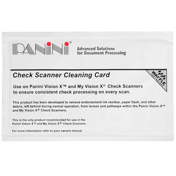 Controltek USA 510011 Panini Check Scanner Cleaning Card with Waffletechnology - 15/Box