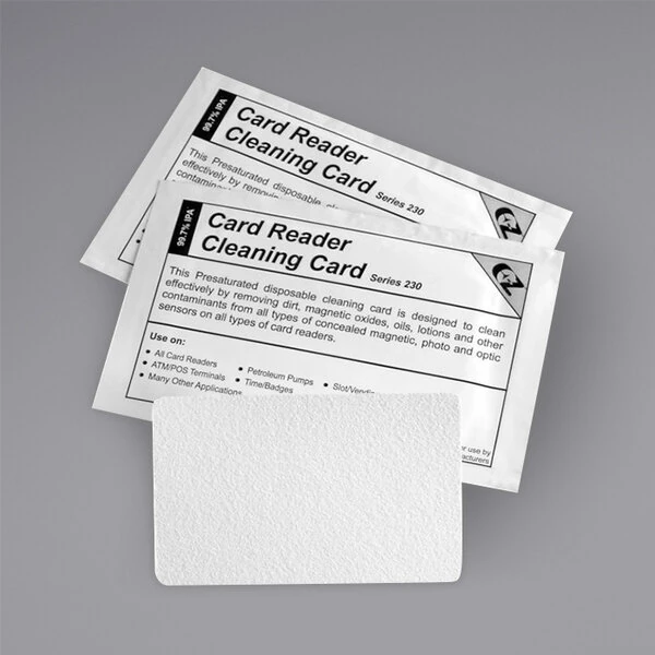 Controltek USA 510000 Pre-Saturated Card Reader Cleaning Card - 50/Box