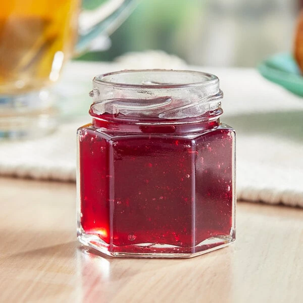 1.5 oz. Hex Glass Jar - 24/Case