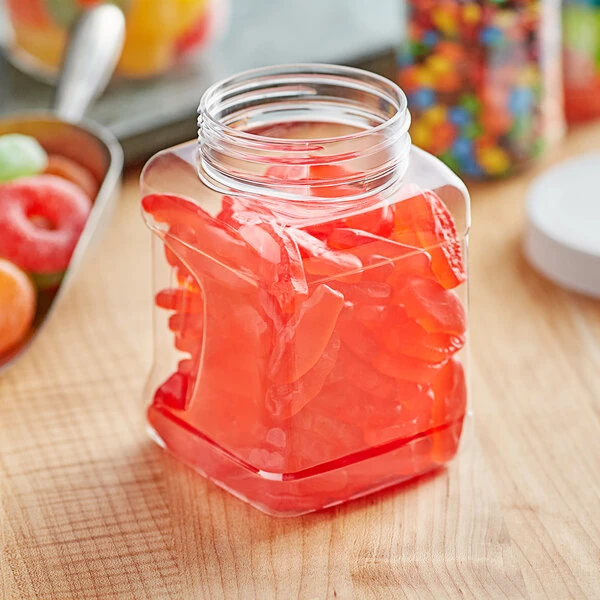 16 oz. Clear Square PET Jar with Grip - 72/Case