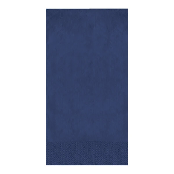 Creative Converting 12 3/4" x 16" Navy Blue 2-Ply 1/6 Fold Guest Towel / Buffet Napkin - 600/Case