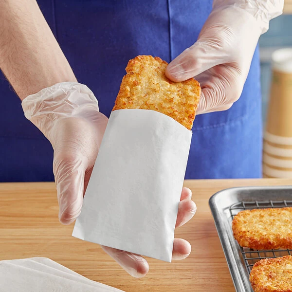 Carnival King 5 1/2" x 3 1/2" Hash Brown / Hot Food Bag - 2,000/Case