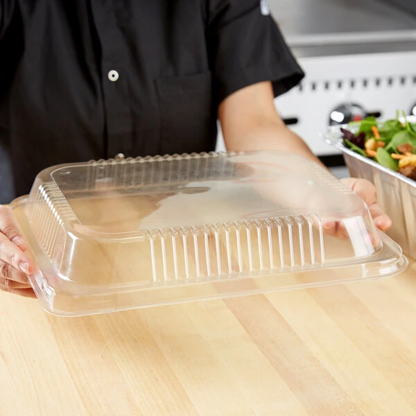 Durable Packaging P4300-100 Half Size Dome Lid for Steam Table Pan 1 15/16" High - 100/Case