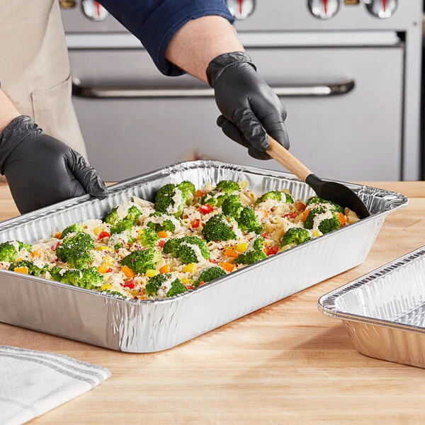 Western Plastics Full Size Heavy-Duty Foil Steam Table Pan 3 3/8" Deep - 50/Case