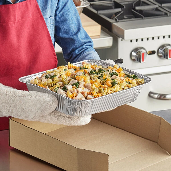Western Plastics Half Size Foil Steam Table Pan - 2 9/16" Deep - 100/Case