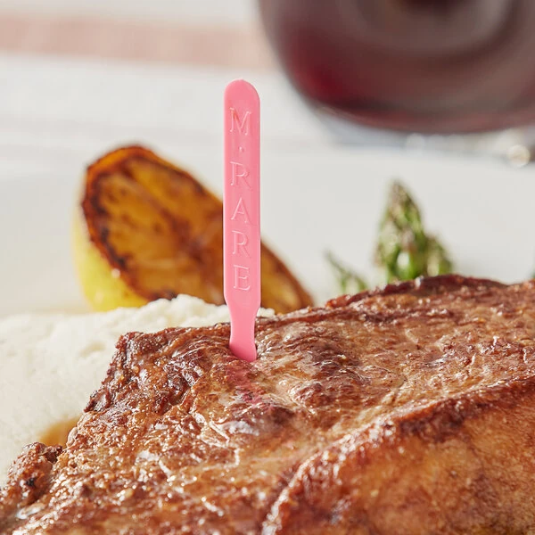 Royal Paper RP145B Pink Medium Rare Steak Marker - 1,000/Box