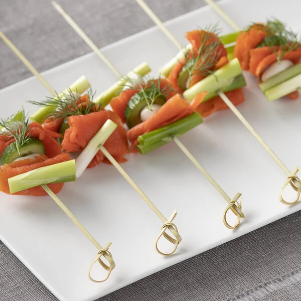 EcoChoice Compostable 7" Bamboo Knot Food Pick / Skewer - 1,000/Case