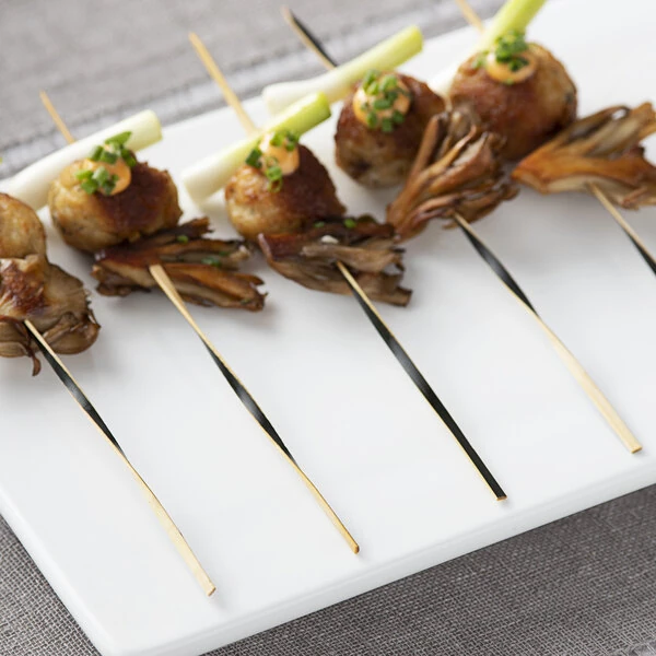 EcoChoice 6" Black Bamboo Twisted Food Pick / Skewer - 1,000/Case