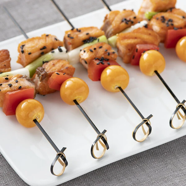 EcoChoice 7" Black Bamboo Knot Food Pick / Skewer - 1,000/Case