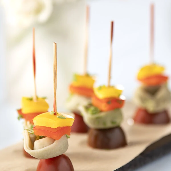 EcoChoice 3 1/2" Red Bamboo Twisted Food Pick / Skewer - 1,000/Case