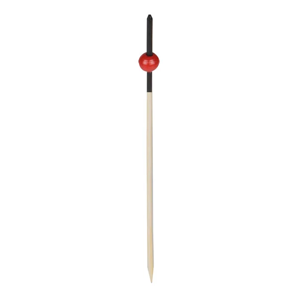 Pick On Us 4 3/4" Black / Red Beaded Bamboo Food / Cocktail Pick - 100/Case