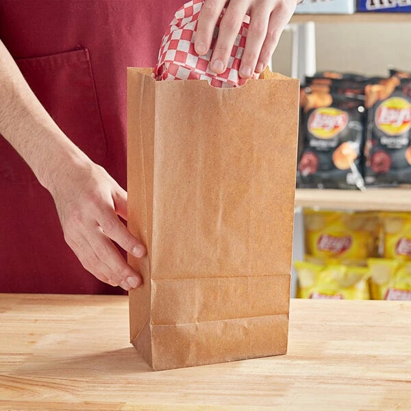 Choice 8 lb. Natural Kraft Waxed Paper Bag - 1,000/Case