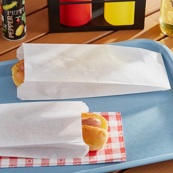 Carnival King 3 1/2" x 1 1/2" x 9" Plain Paper Hot Dog Bag - 1,000/Case