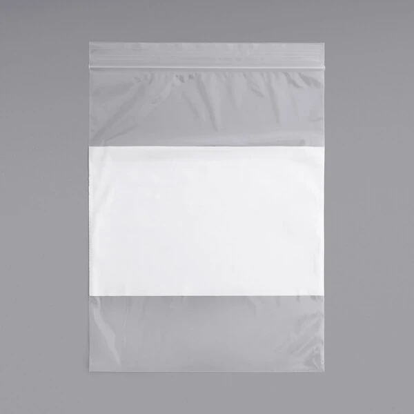 Choice 9" x 12" 2 Mil Clear Polyethylene Zip Top Bag with White Block - 1,000/Case