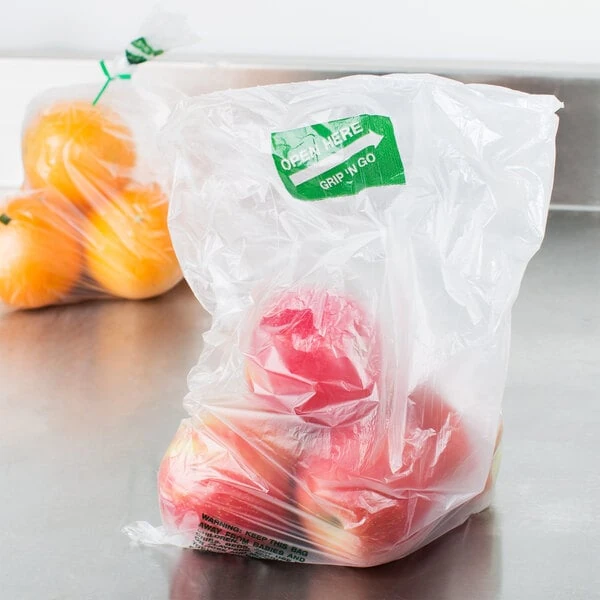 Inteplast Group PHNONP15NS 10" x 15" Plastic Side Print Produce Bag on a Roll - 5,600/Case