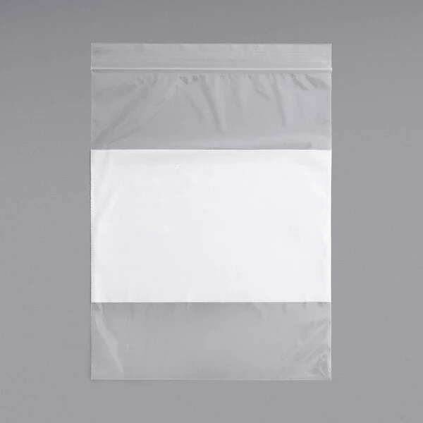 Choice 6" x 9" 2 Mil Clear Polyethylene Zip Top Bag with White Block - 1,000/Case