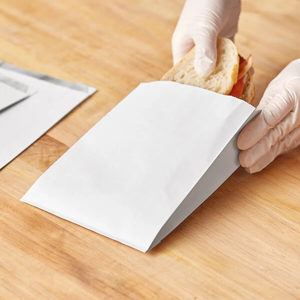 Bagcraft 5 1/4" x 2" x 7" White Foil Insulated Sandwich Bag - 1,000/Case