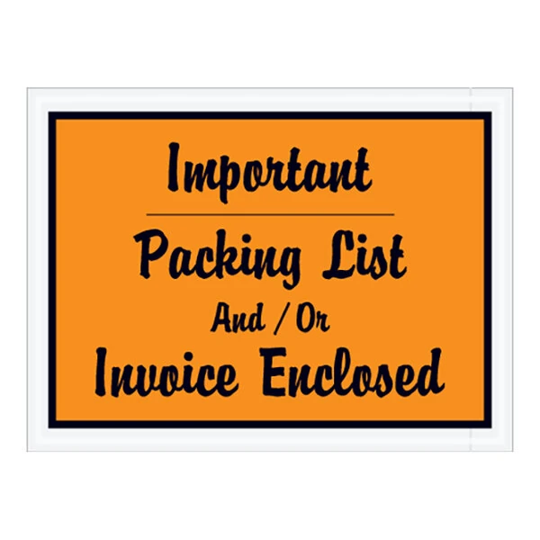 Lavex 4 1/2" x 6" 2 Mil Orange Full Face Printed Polyethylene Important Script Envelope - 1,000/Case