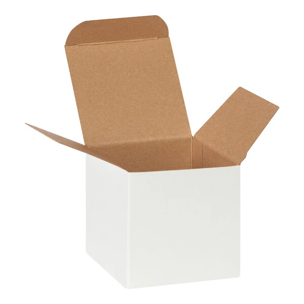 Lavex 3" x 3" x 3" White Reverse Tuck Carton - 250/Case