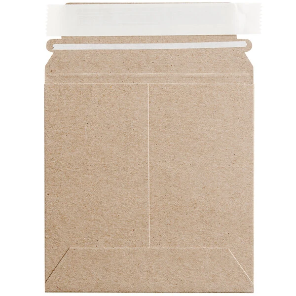 Lavex Stayflats® Customizable Kraft Self-Sealing Rigid Mailer #9 - 6" x 6" - 200/Case