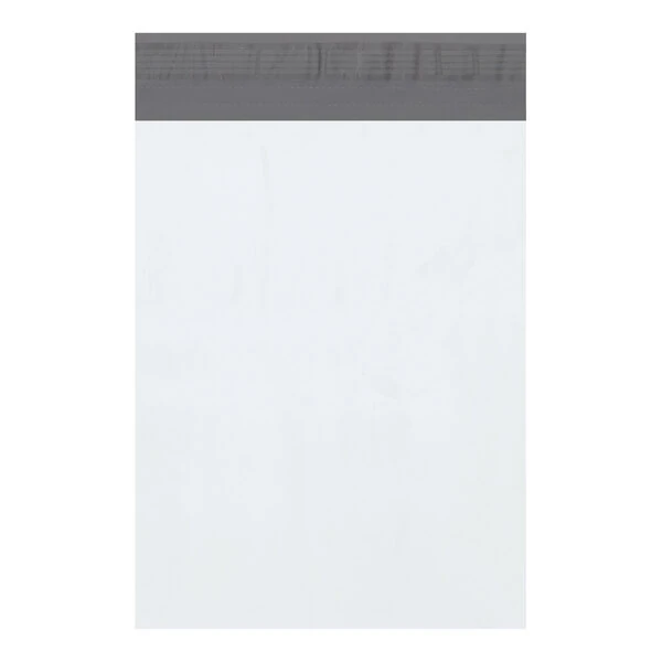 Lavex 10" x 13" 2.5 Mil White Perforated Polyethylene Mailer with Tamper-Evident Adhesive Closure - 100/Pack