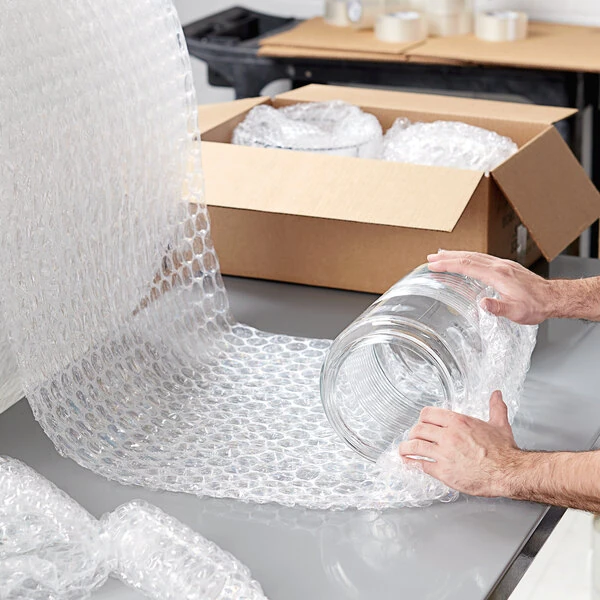 Lavex 24" x 250' Large 1/2" Perforated Bubble Rolls - 2/Bundle