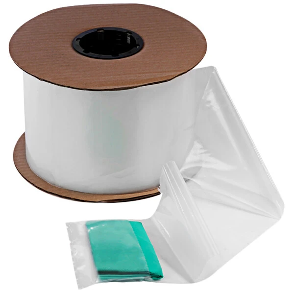 Lavex 3" x 3" 2 Mil Clear Polyethylene Auto Style Pre-Opened Bag on a Roll - 4,000/Roll