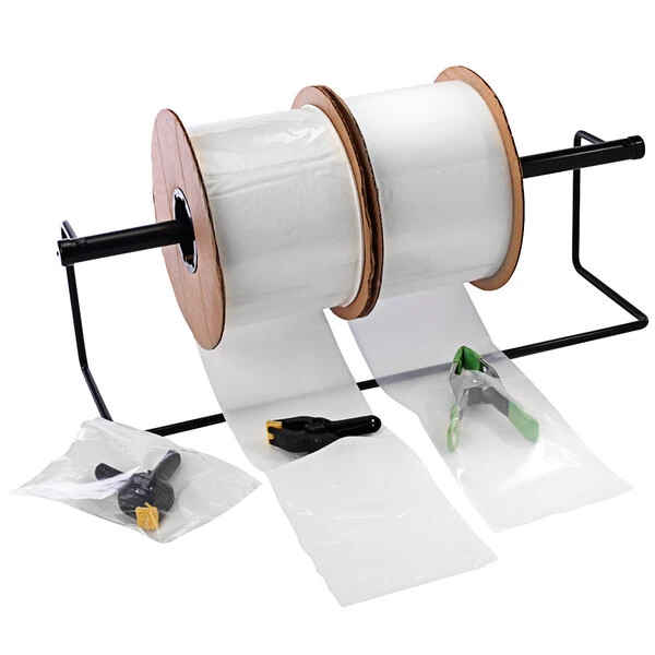 Lavex 5" x 7" 2 Mil White / Clear Polyethylene Auto Style Pre-Opened Bag on a Roll - 1,750/Roll