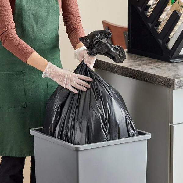 Lavex Li'l Herc 33 Gallon 1.2 Mil 33" x 39" Low-Density Medium-Duty Black Trash Bag / Can Liner - 100/Case