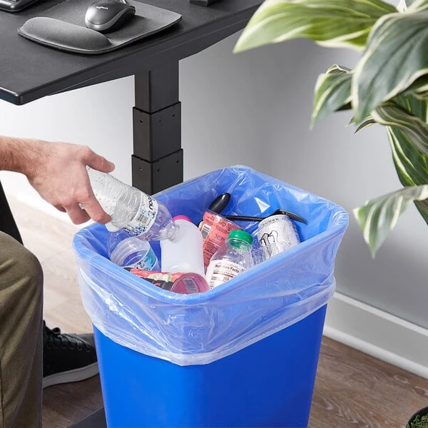 Lavex Li'l Herc 12-16 Gallon 1 Mil 24" x 33" Low-Density Medium-Duty Clear Can Liner / Trash Bag - 250/Case