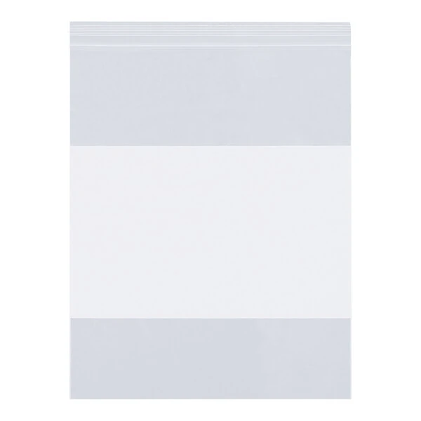 Lavex 1 1/2" x 2" 2 Mil Clear Reclosable White Block Polyethylene Bag - 1,000/Case