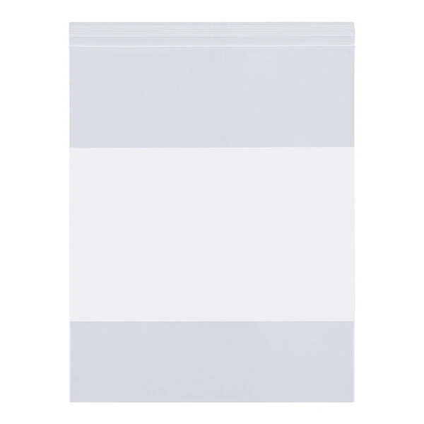 Lavex 10" x 12" 6 Mil Clear Reclosable White Block Polyethylene Bag - 500/Case