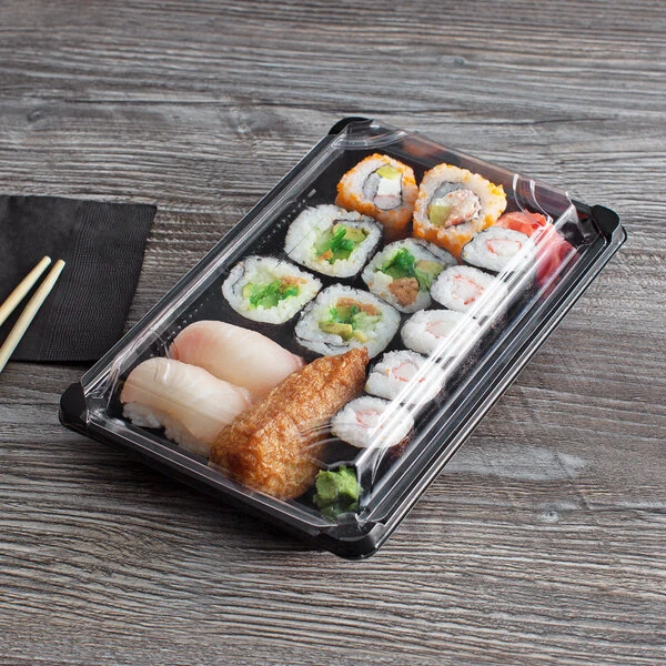 Eco-Products EP-SH3-CPK 6" x 9" Large Sushi Container with Lid - 600/Case
