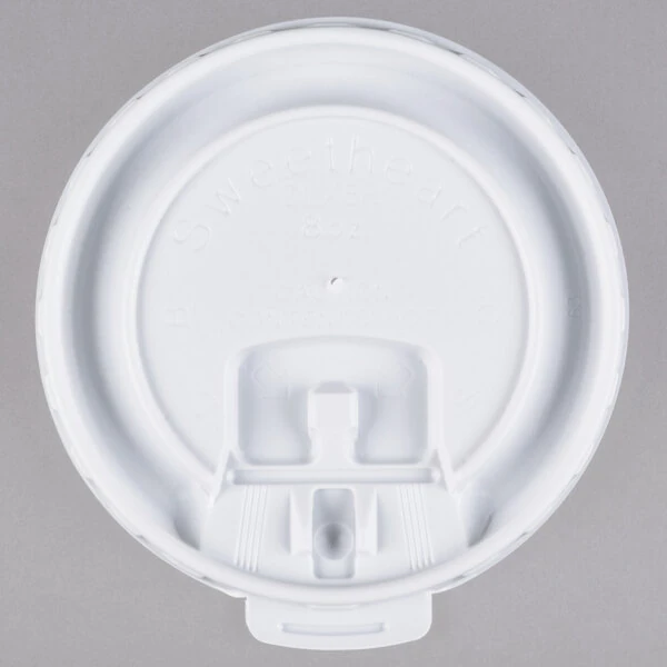 Solo DLX8R-00007 8 oz. White Liftback and Lock Tab Lid - 2,000/Case