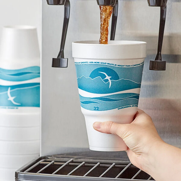 Dart Horizon 32 oz. Teal Foam Travel Cup - 500/Case