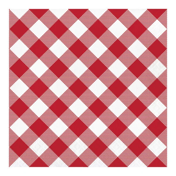 Creative Converting Classic Gingham 12 7/8" x 12 7/8" Square 2-Ply 1/4 Fold Paper Luncheon Napkin - 192/Case