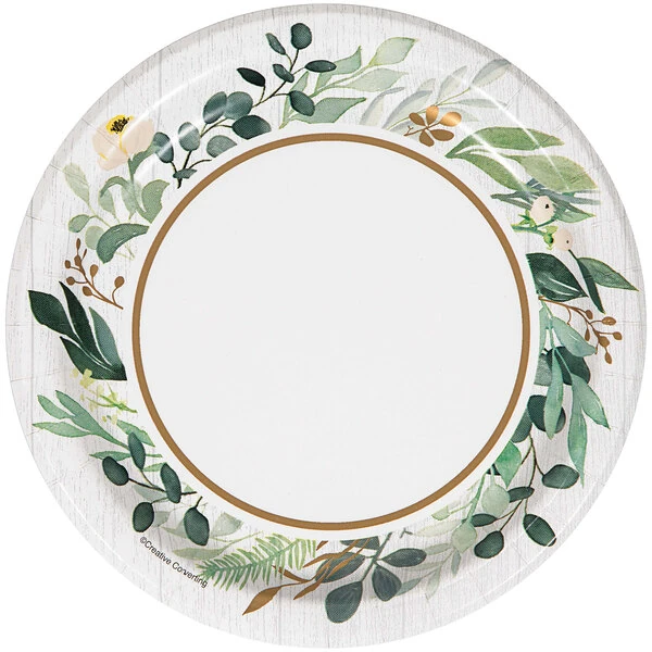Creative Converting 346144 7" Eucalyptus Green Paper Plate - 96/Case