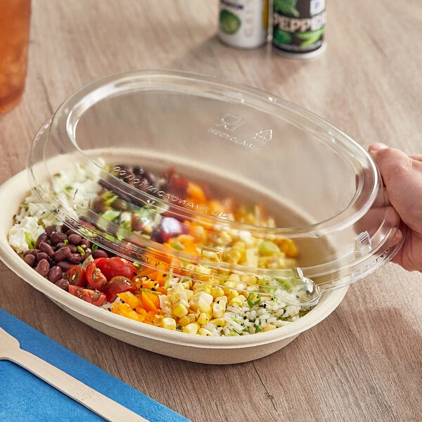 Tellus Products 32 oz. Oval Vented Dome Take-Out Lid - 300/Case